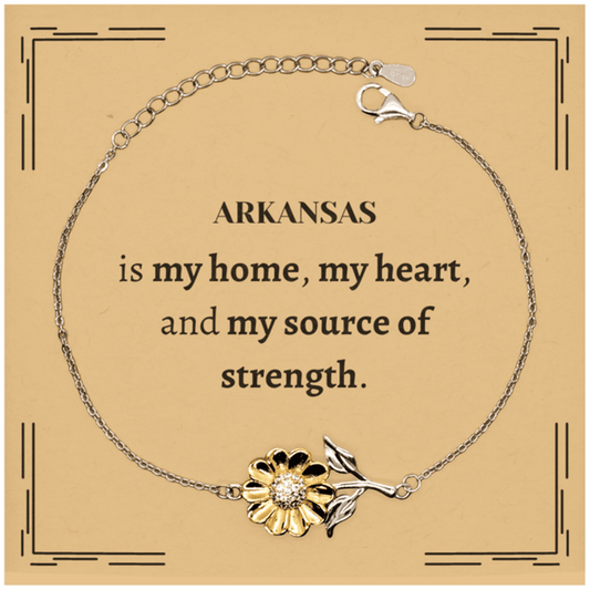 Arkansas is my home Gifts, Lovely Arkansas Birthday Christmas Sunflower Bracelet For People from Arkansas, Men, Women, Friends - Mallard Moon Gift Shop