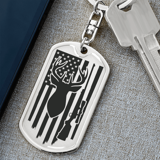 Deer Hunter Custom Engraved Keychain - Mallard Moon Gift Shop