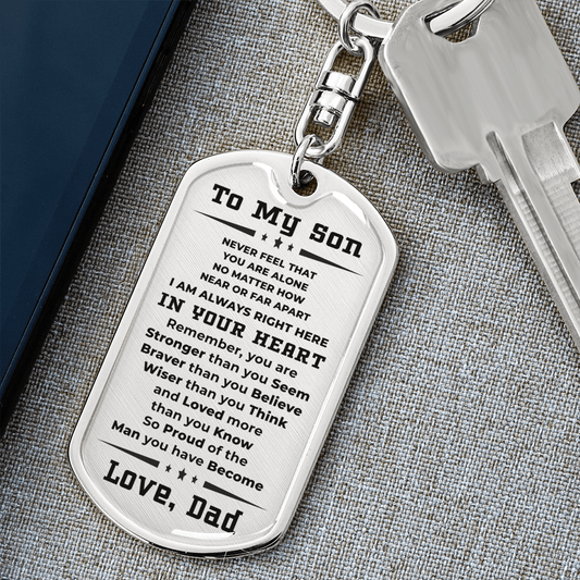 To My Son Proud of the Man You Have Become Love Dad Keychain - Mallard Moon Gift Shop