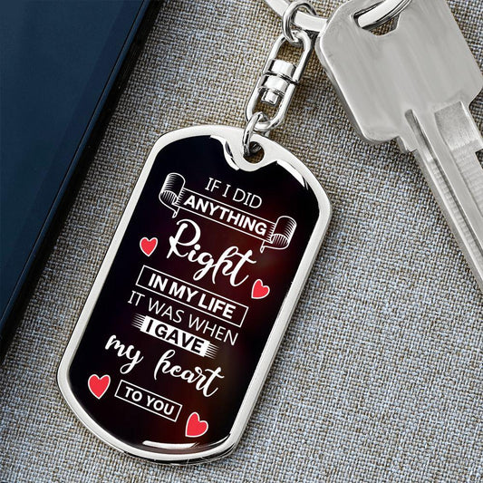 To My Soulmate I Gave My Heart To You Graphic Keychain with Optional Engraved Back - Mallard Moon Gift Shop