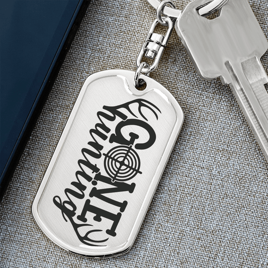 Gone Hunting Custom Engraved Keychain - Mallard Moon Gift Shop