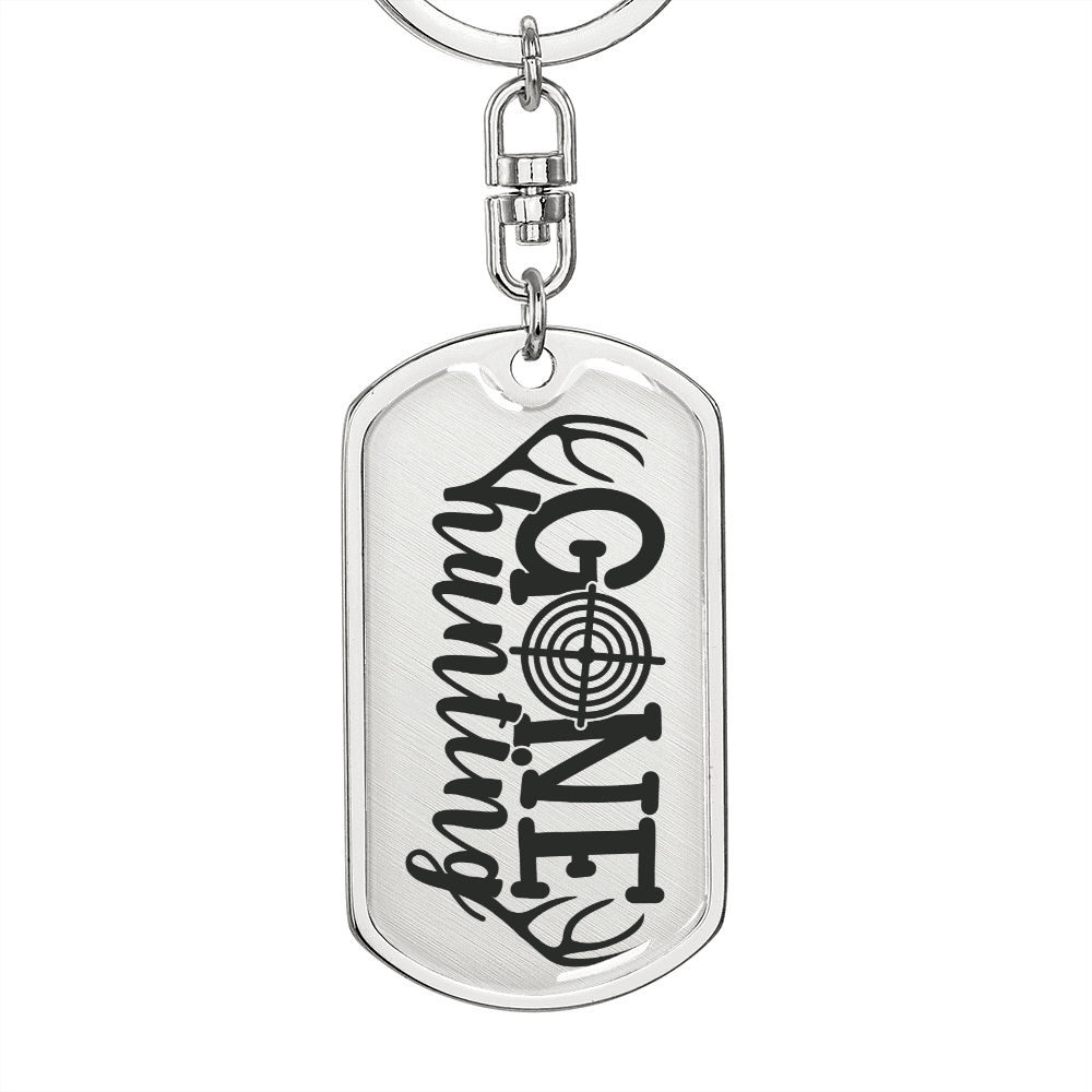 Gone Hunting Custom Engraved Keychain - Mallard Moon Gift Shop