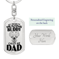 Dad Hunting Buddy Engraved Back Military Style Dog Tag Keychain - Mallard Moon Gift Shop
