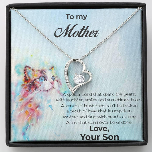 Gift to Mother from Son Heart Pendant Necklace - Mallard Moon Gift Shop