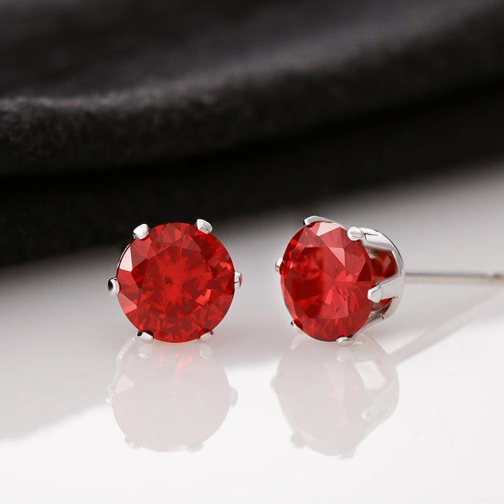 Red Cubic Zirconia Earrings - Mallard Moon Gift Shop