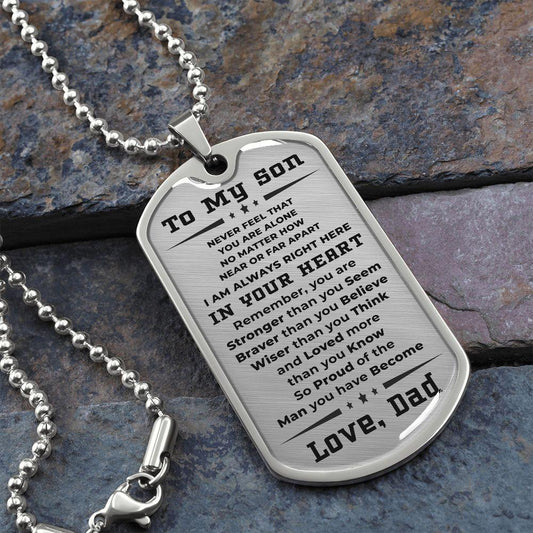 To My Son Proud of the Man You Have Become Love Dad Necklace - Mallard Moon Gift Shop