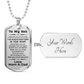 Gift for Adult Son Military Dog Tag Style Necklace Love Mom & Dad - Mallard Moon Gift Shop