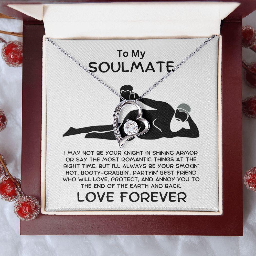 To My Soulmate - From Your Smokin' Hot Lover - Heart Pendant Necklace - Mallard Moon Gift Shop