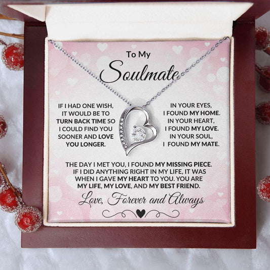 To My Soulmate - I Found My Missing Piece - Forever Love Heart Pendant Necklace - Mallard Moon Gift Shop