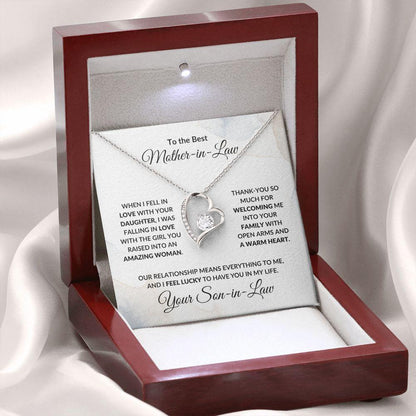 To Best Mother-in-Law from Son-in-Law Heart Necklace - Mallard Moon Gift Shop