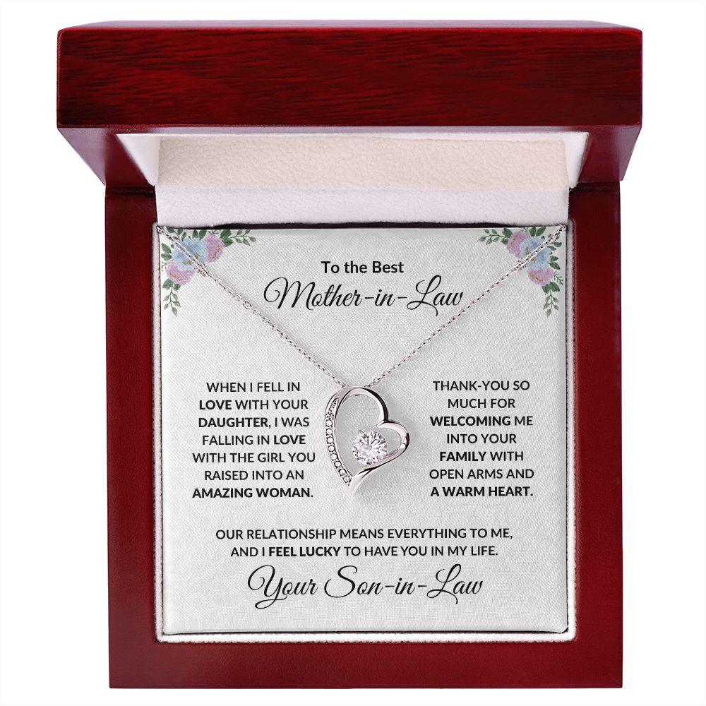 Mother-in-law Gift from Son-in-law Forever Love Heart Pendant Necklace - Mallard Moon Gift Shop