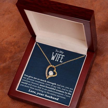 Gift for Wife - Love of my Life - Forever Love Heart Pendant Necklace - Mallard Moon Gift Shop