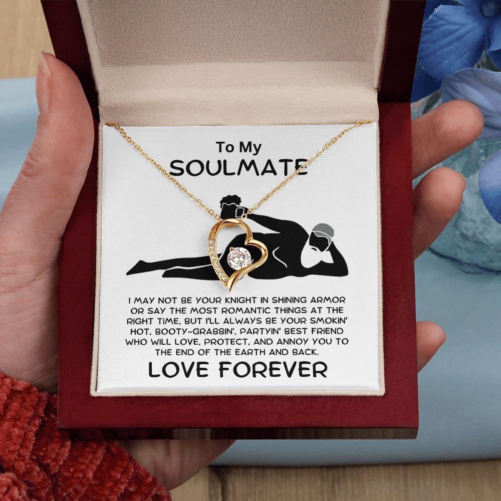To My Soulmate - From Your Smokin' Hot Lover - Heart Pendant Necklace - Mallard Moon Gift Shop