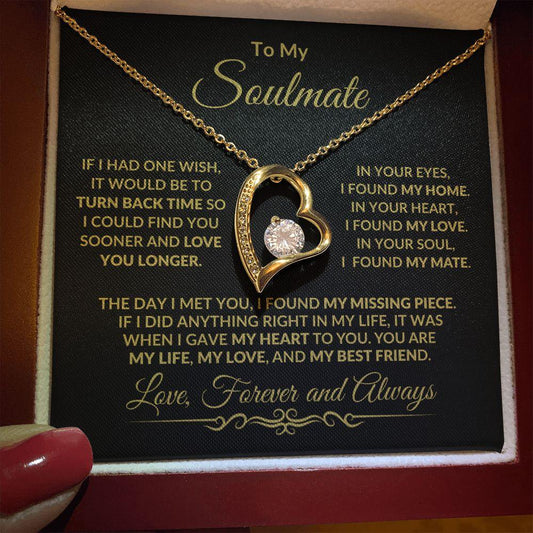 To My Soulmate - I Gave My Heart To You - Forever Love Heart Pendant Necklace - Mallard Moon Gift Shop