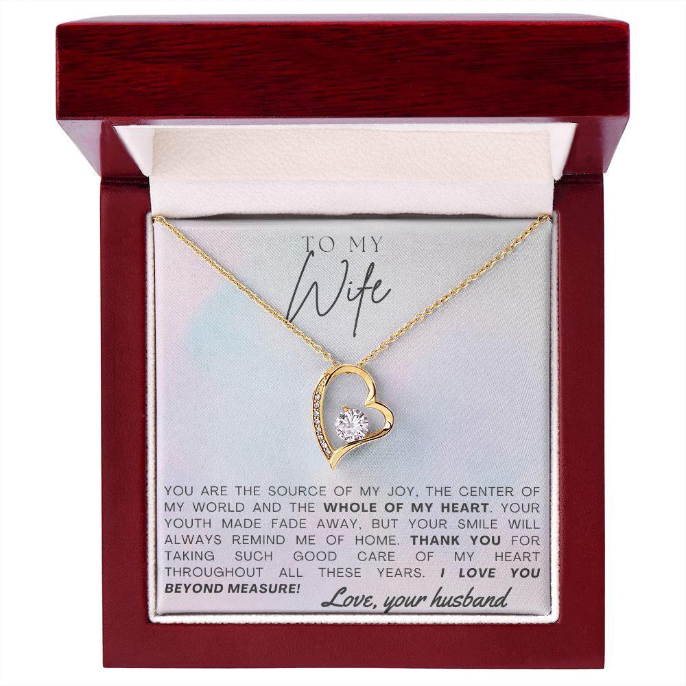 To My Wife - Whole of My Heart - Forever Love Heart Pendant Necklace - Mallard Moon Gift Shop