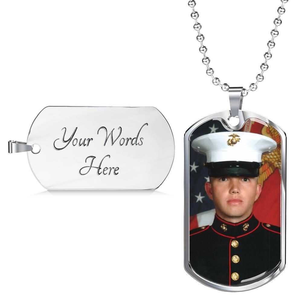 Luxury Military Dog Tag Personalized with Your Photo and Engraving - Mallard Moon Gift Shop