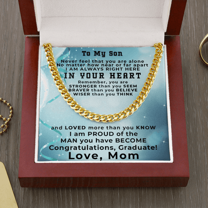 Graduation Gift for Son from Mom Short Thick Chain Necklace - Mallard Moon Gift Shop