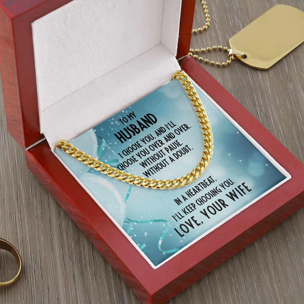 Husband Birthday Gift - I Choose You - Chain Necklace - Mallard Moon Gift Shop