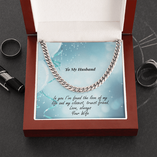 Gift for Husband - Love of My Life - Chain Necklace - Mallard Moon Gift Shop