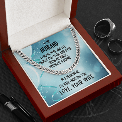 Husband Birthday Gift - I Choose You - Chain Necklace - Mallard Moon Gift Shop