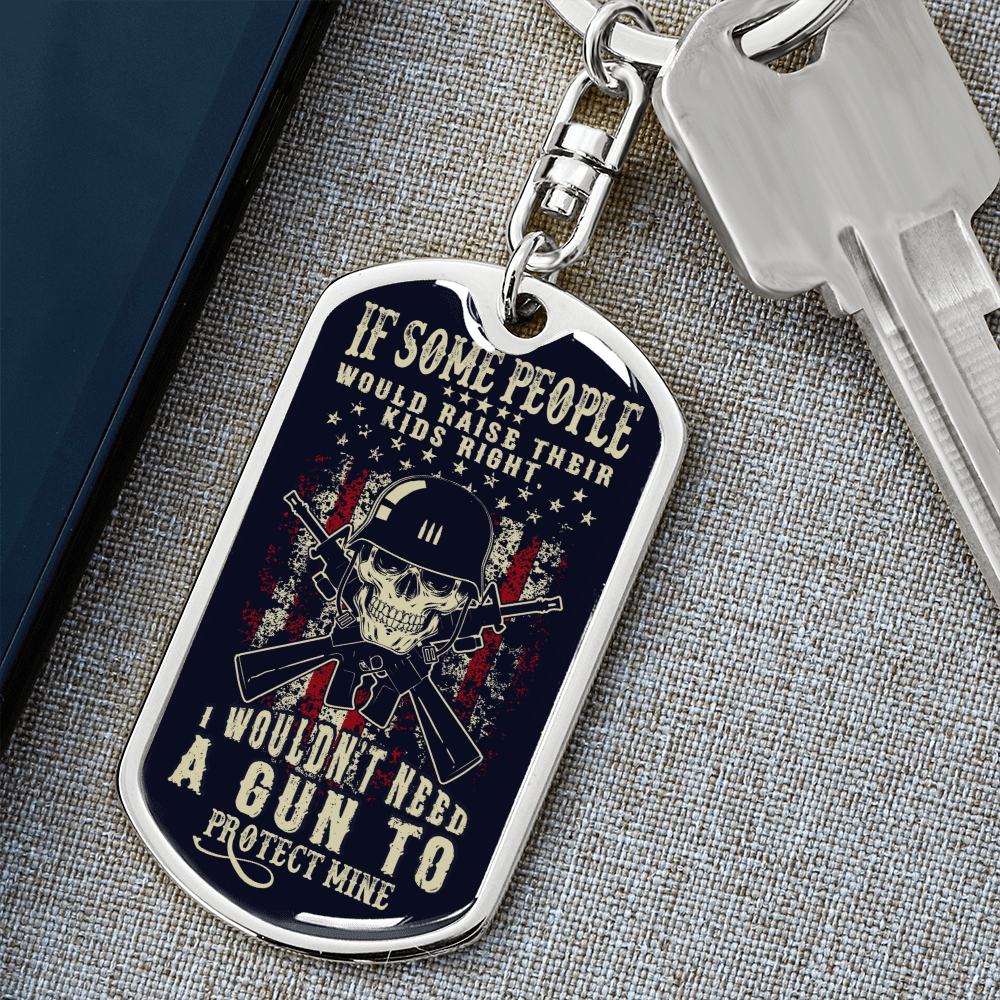 Graphic Patriotic Keychain - Protect the Kids - Mallard Moon Gift Shop