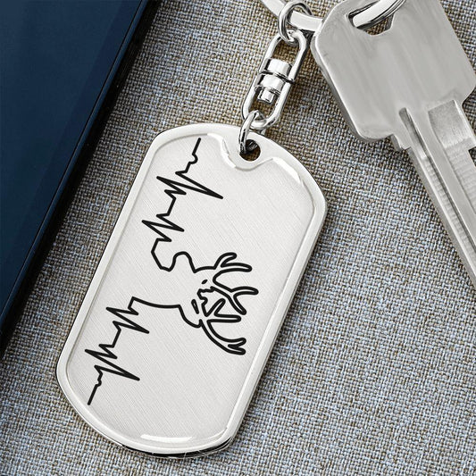 Deer Personalized Engraved Dog Tag Keychain - Mallard Moon Gift Shop