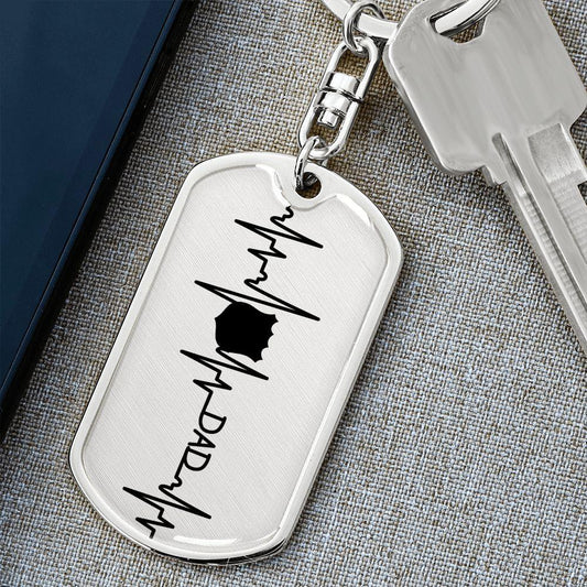 Police Dad Personalized Engraved Dog Tag Keychain - Mallard Moon Gift Shop