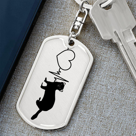 Ferret Love Personalized Engraved Dog Tag Keychain - Mallard Moon Gift Shop