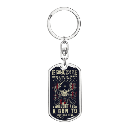 Graphic Patriotic Keychain - Protect the Kids - Mallard Moon Gift Shop