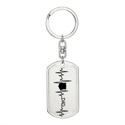 Police Dad Personalized Engraved Dog Tag Keychain - Mallard Moon Gift Shop