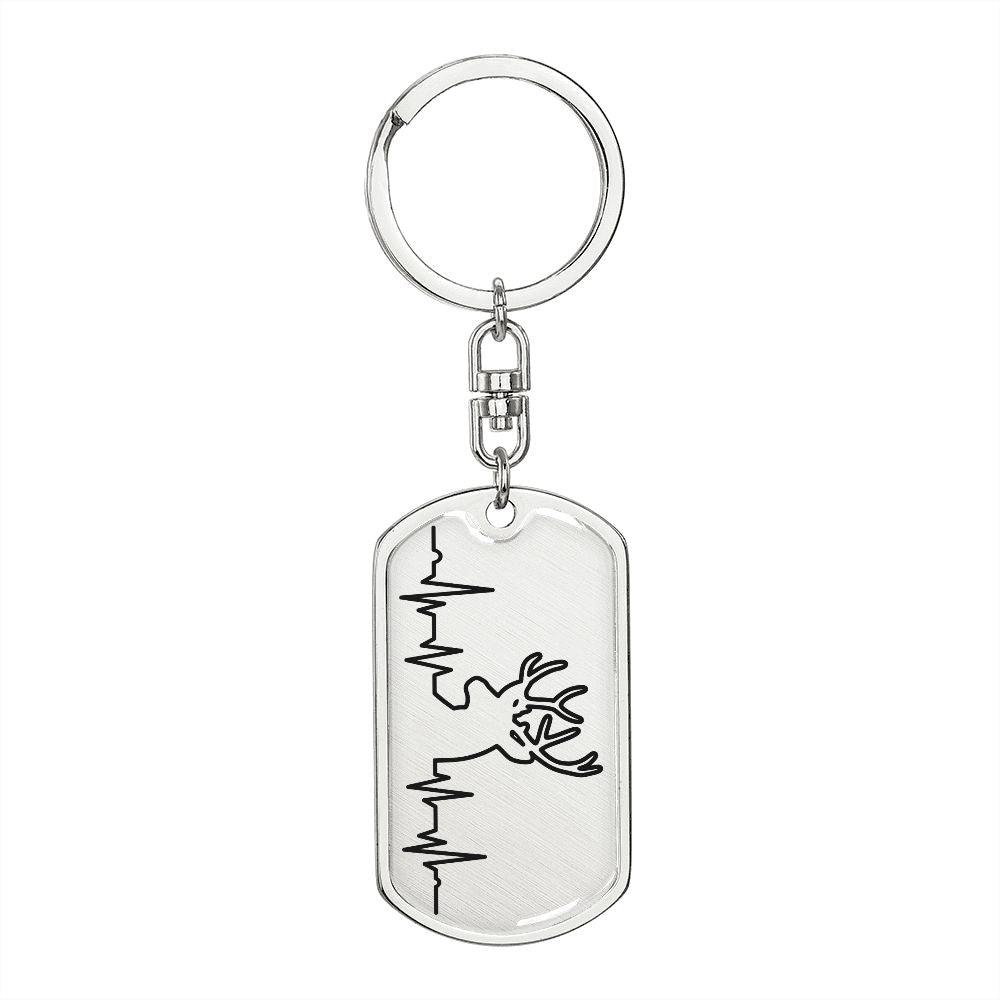 Deer Personalized Engraved Dog Tag Keychain - Mallard Moon Gift Shop