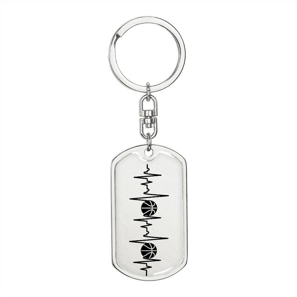 Basketball Personalized Engraved Dog Tag Keychain - Mallard Moon Gift Shop