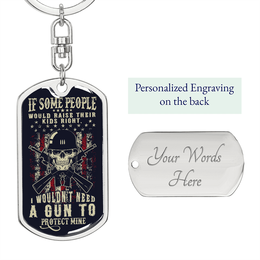 Graphic Patriotic Keychain - Protect the Kids - Mallard Moon Gift Shop