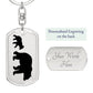 Papa Bear with Cub Engraved Dog Tag Keychain - Mallard Moon Gift Shop