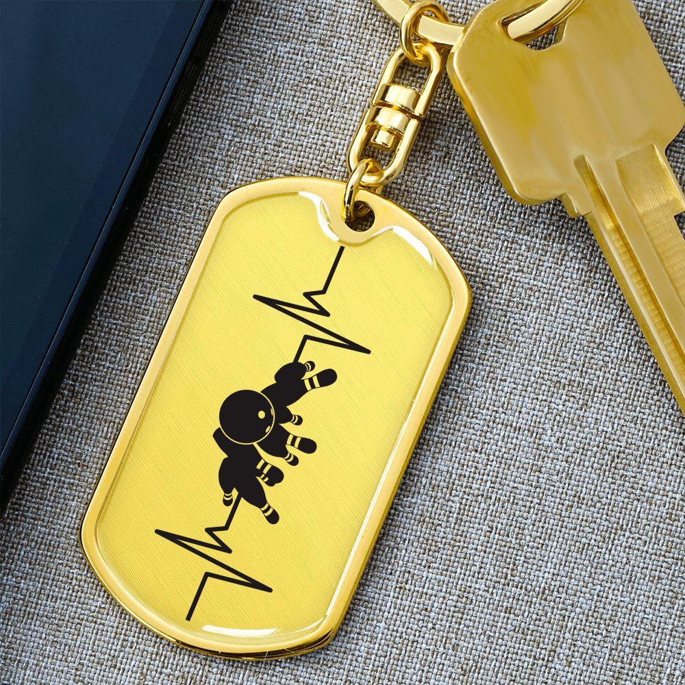 Bowling Personalized Engraved Dog Tag Keychain - Mallard Moon Gift Shop