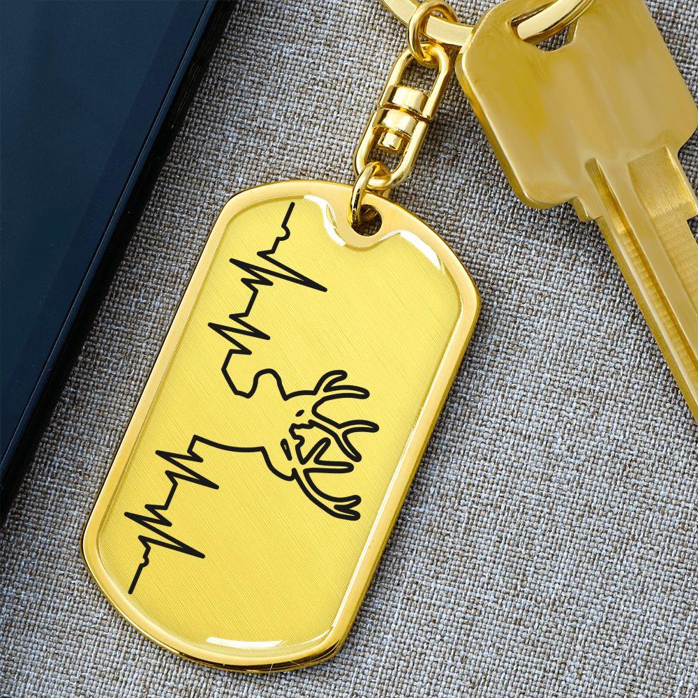 Deer Personalized Engraved Dog Tag Keychain - Mallard Moon Gift Shop