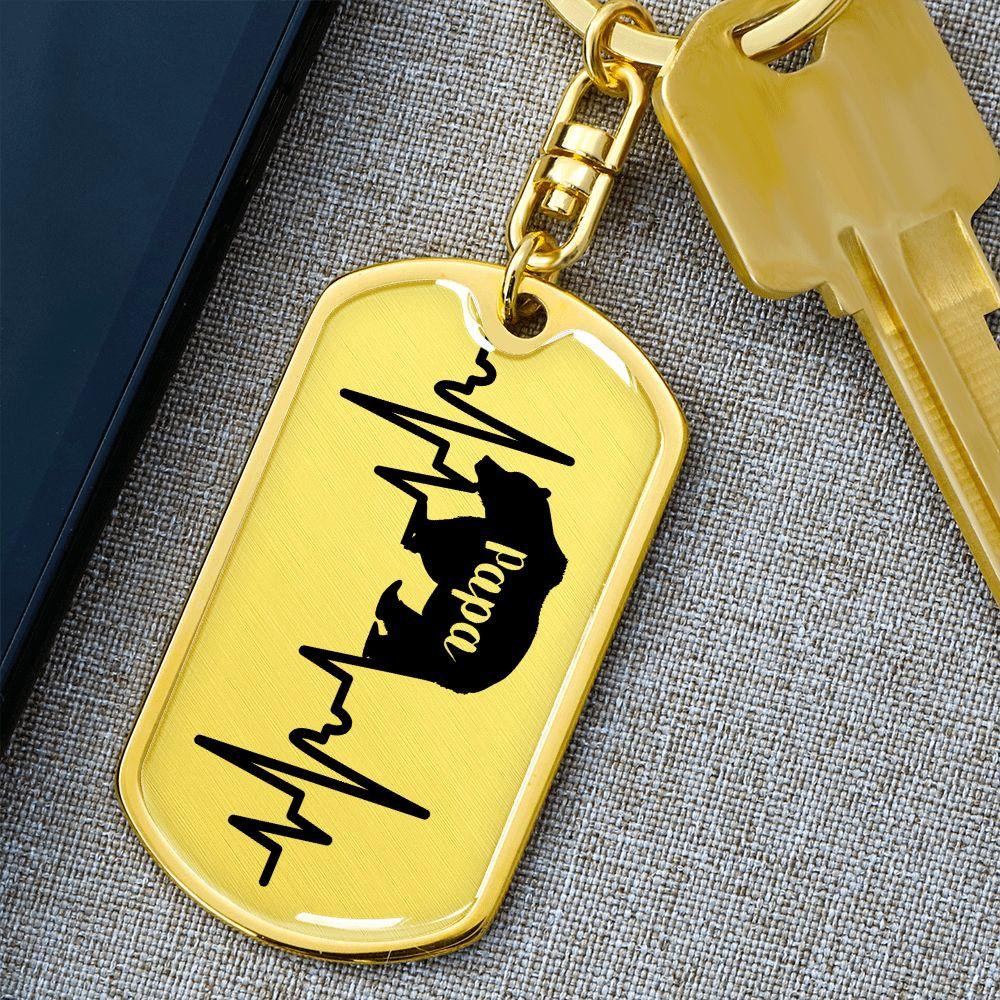 Papa Bear Personalized Engraved Dog Tag Keychain - Mallard Moon Gift Shop