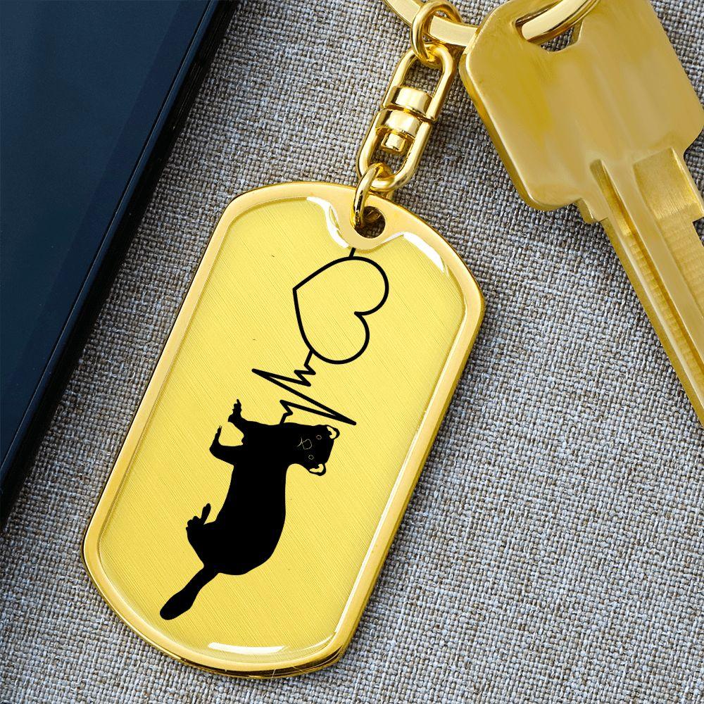 Ferret Love Personalized Engraved Dog Tag Keychain - Mallard Moon Gift Shop