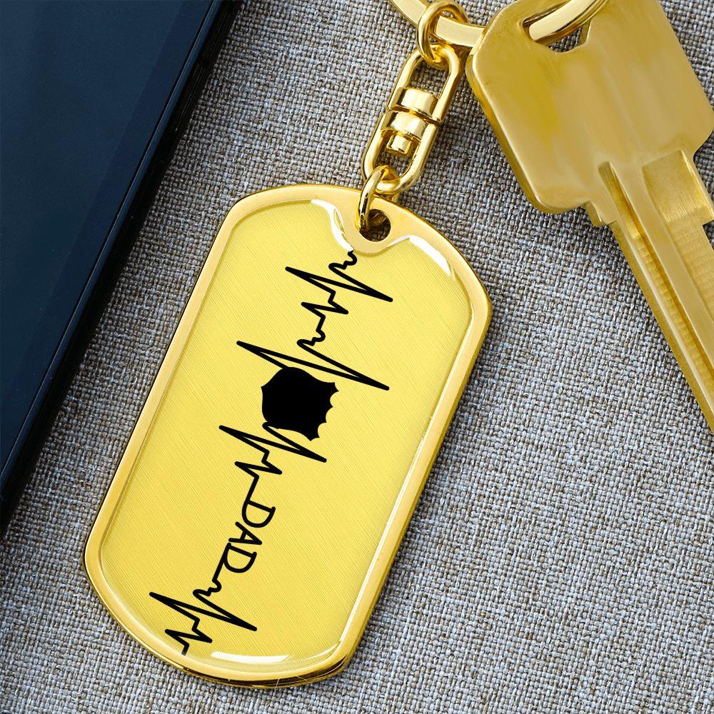 Police Dad Personalized Engraved Dog Tag Keychain - Mallard Moon Gift Shop