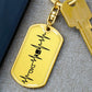 Football Dad Personalized Engraved Dog Tag Keychain - Mallard Moon Gift Shop