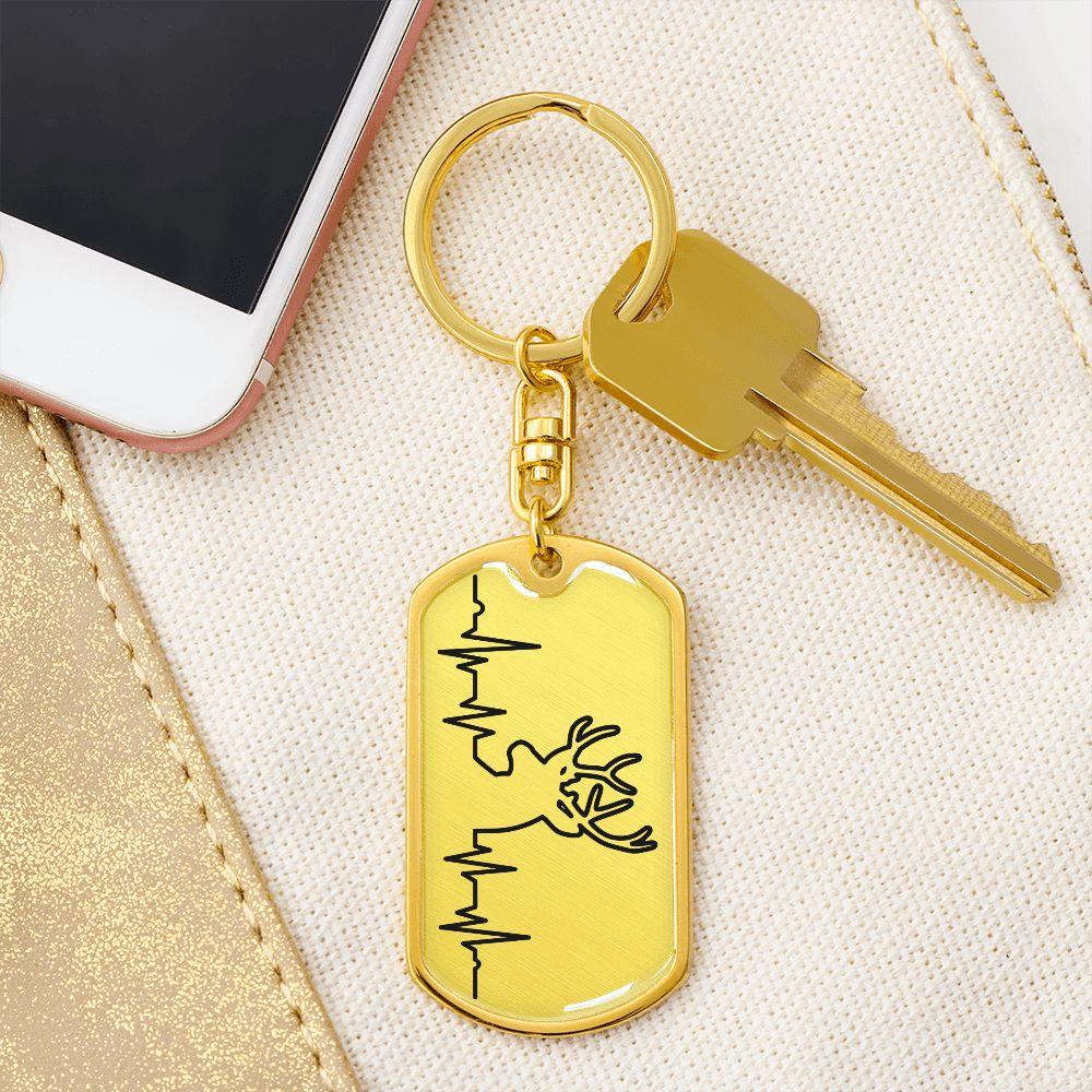 Deer Personalized Engraved Dog Tag Keychain - Mallard Moon Gift Shop