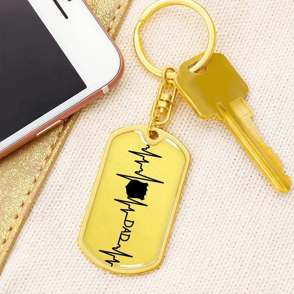 Police Dad Personalized Engraved Dog Tag Keychain - Mallard Moon Gift Shop