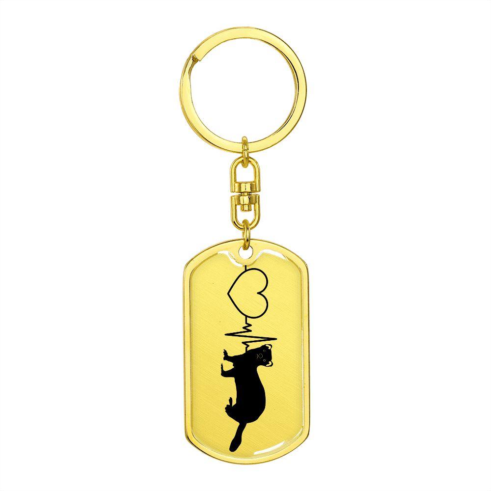 Ferret Love Personalized Engraved Dog Tag Keychain - Mallard Moon Gift Shop