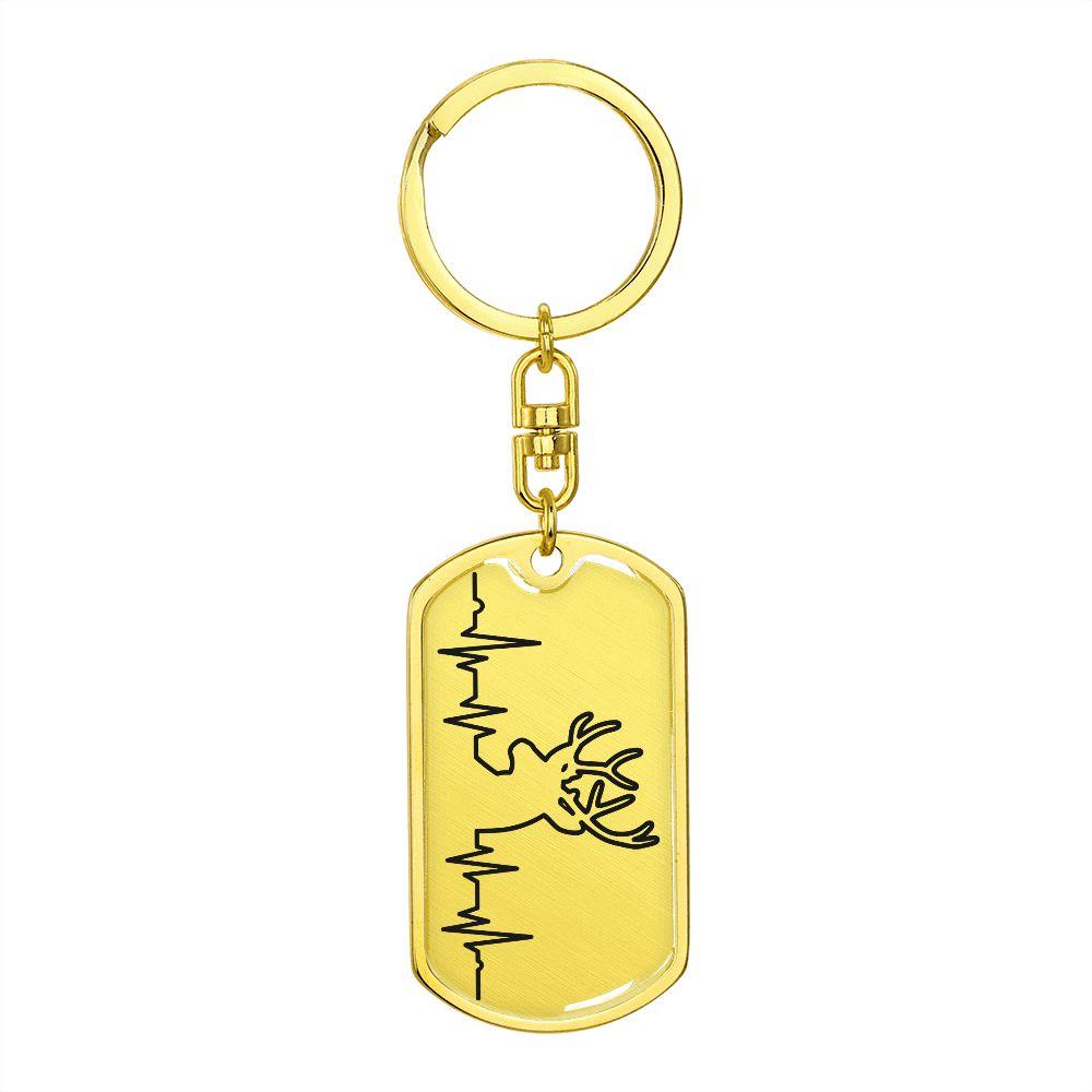 Deer Personalized Engraved Dog Tag Keychain - Mallard Moon Gift Shop