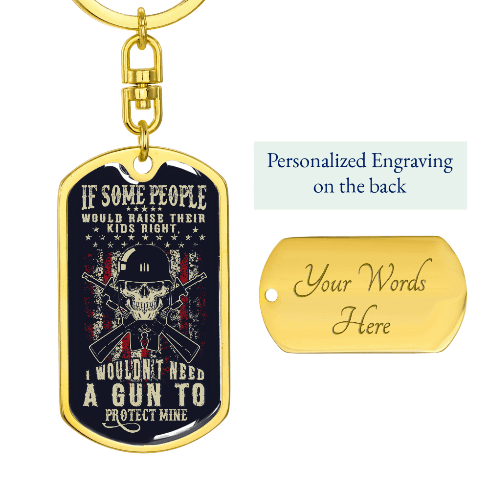 Graphic Patriotic Keychain - Protect the Kids - Mallard Moon Gift Shop