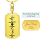 Football Dad Personalized Engraved Dog Tag Keychain - Mallard Moon Gift Shop