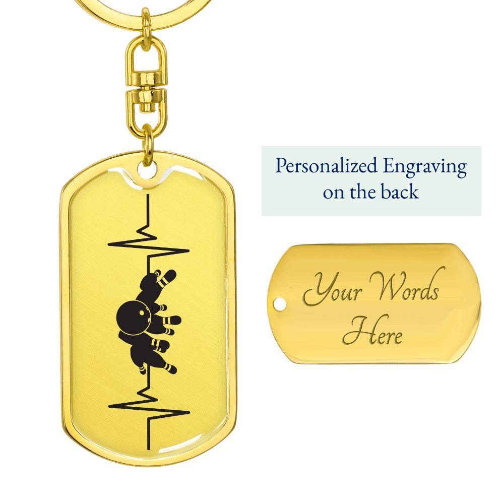 Bowling Personalized Engraved Dog Tag Keychain - Mallard Moon Gift Shop