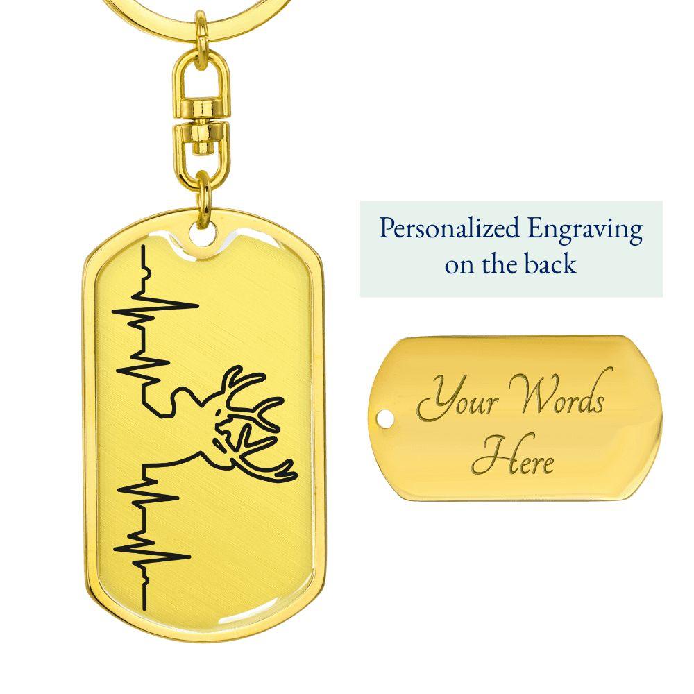 Deer Personalized Engraved Dog Tag Keychain - Mallard Moon Gift Shop