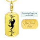 Horse Heartbeat Personalized Engraved Dog Tag Keychain - Mallard Moon Gift Shop