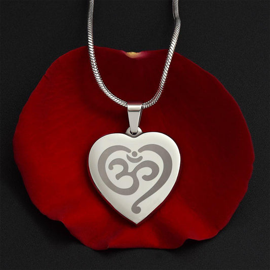Namaste Engraved Heart Necklace - Mallard Moon Gift Shop